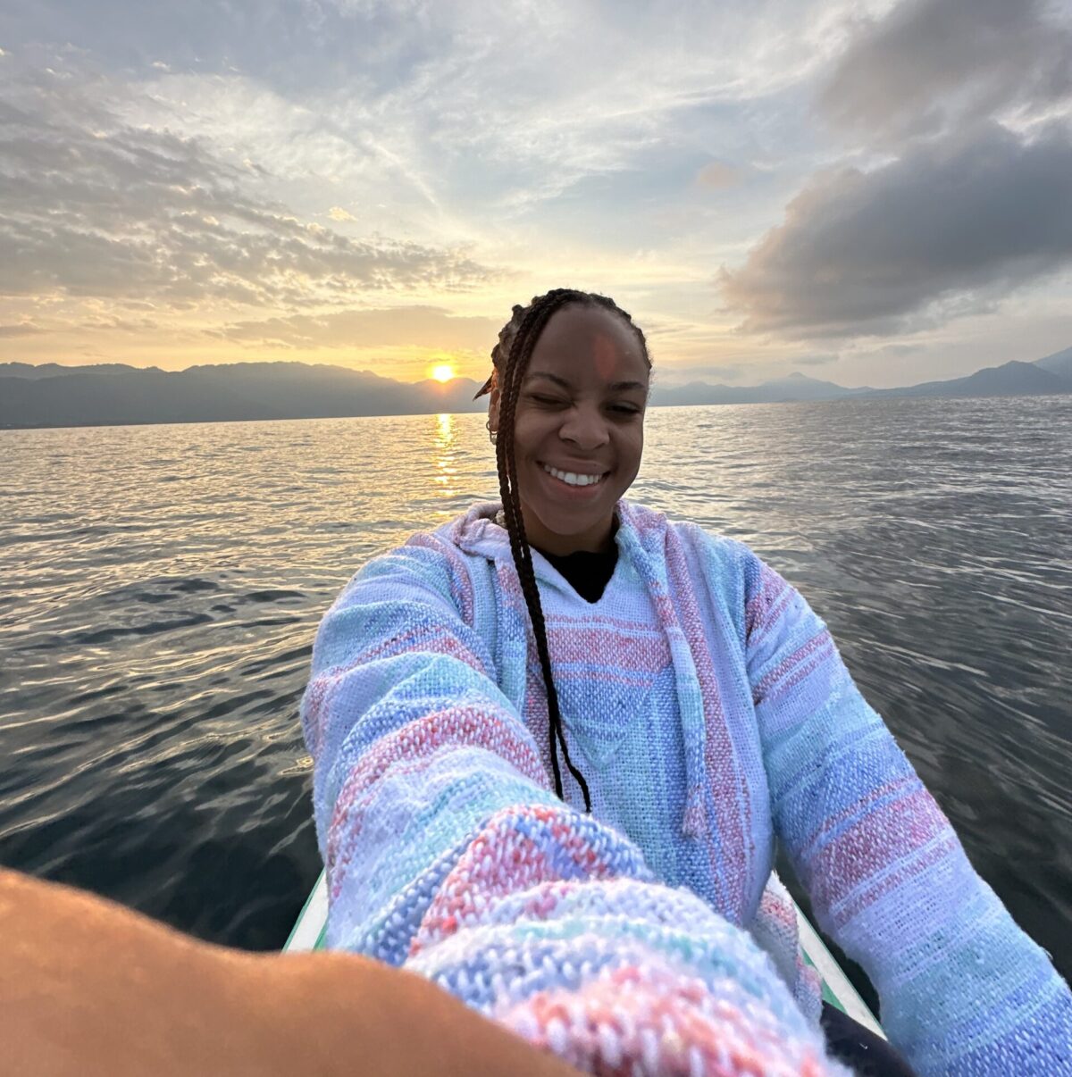 solo traveler sunset photo