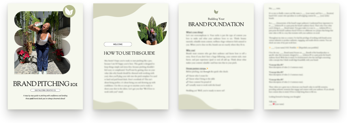 4 page brand pitching guide preview