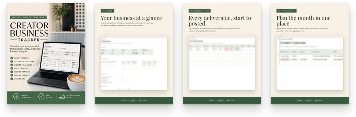 creator business tracker inner 4 pages